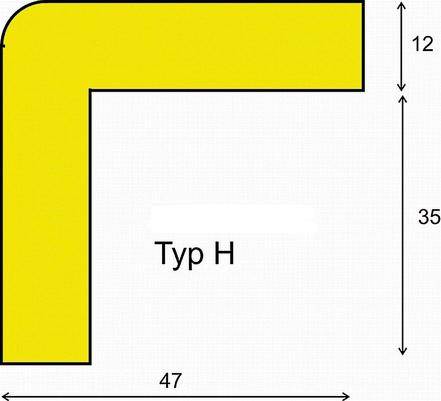 Produktbild Dancop Warn und Schutzprofil Typ H 1000mm gelb schwarz bild 2