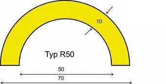 Produktbild Dancop Warn und Schutzprofil Typ R50 1000mm gelb schwarz bild 2