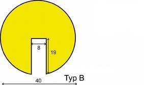 Produktbild Dancop Warn und Schutzprofil Typ B individueller Zuschnitt gelb schwarz bild 2