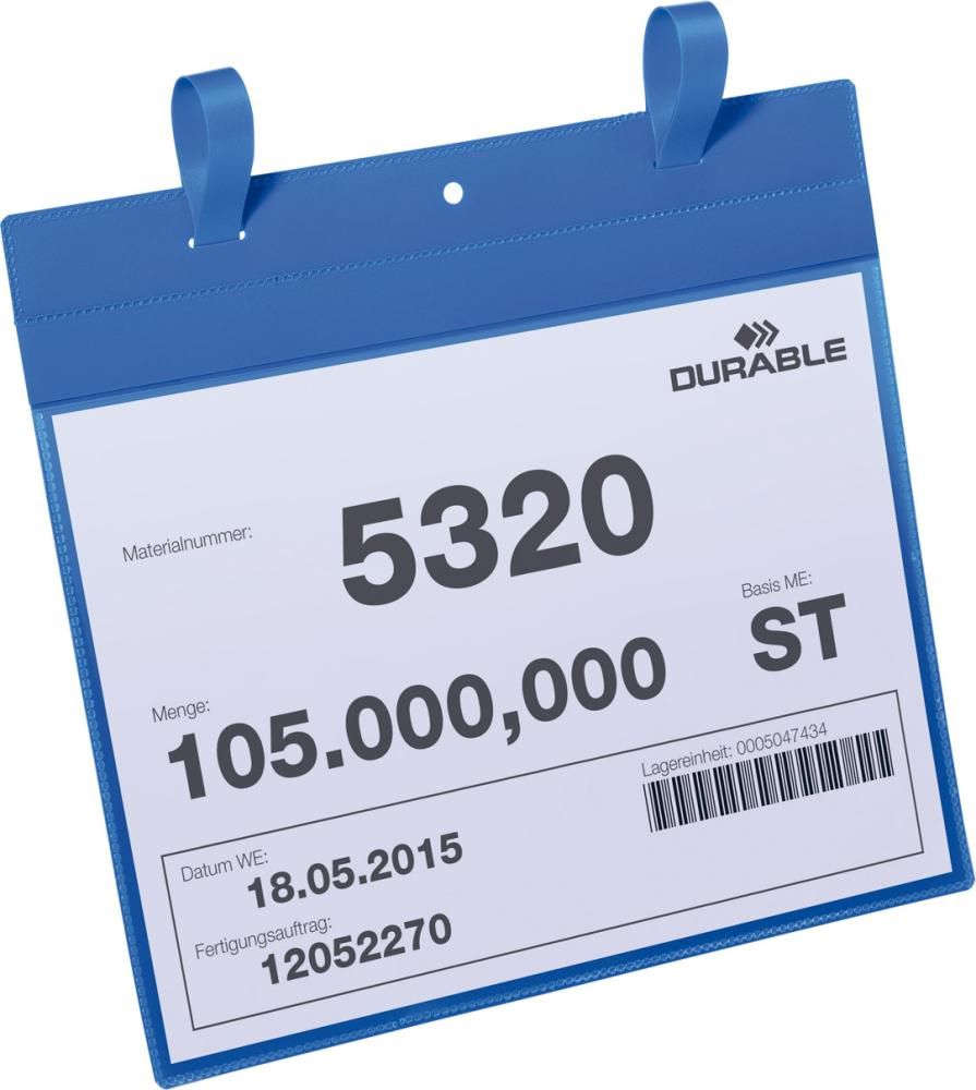 Produktbild Durable Dokumententasche 297 x 210 mm A4 quer blau mit Lasche