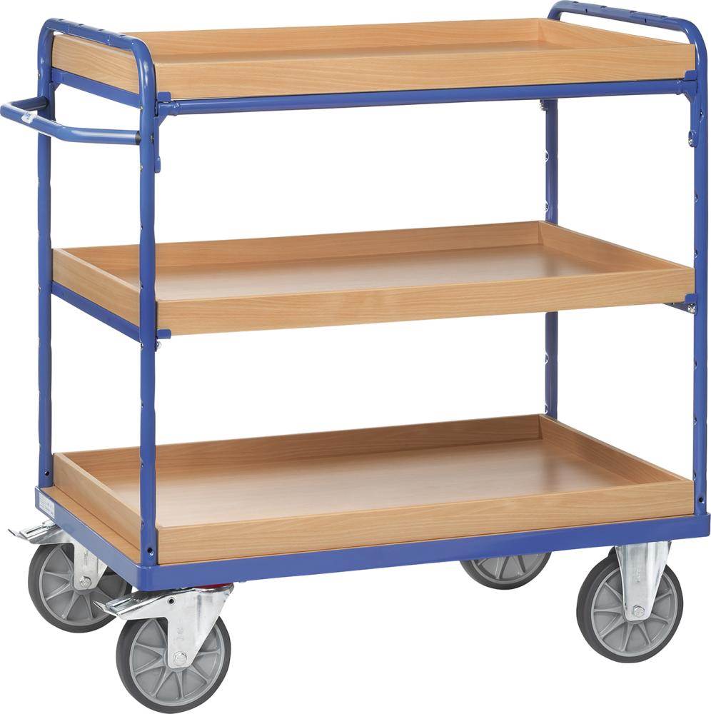 Produktbild Fetra Etagenwagen mit Kästen und 3 Böden Ladefläche 1200 x 800 mm