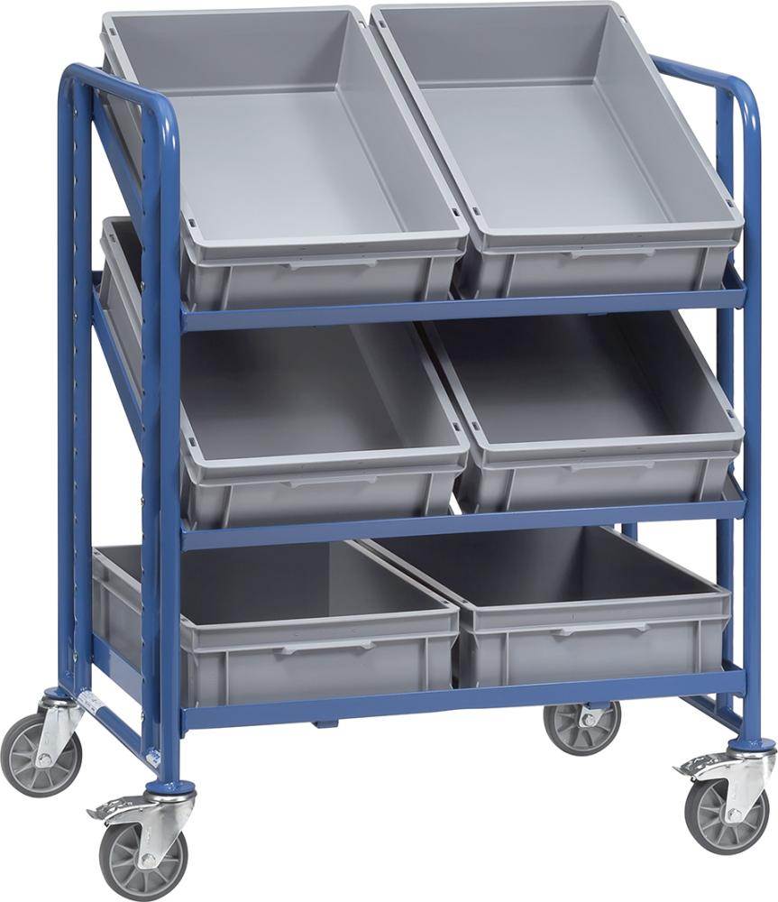 Produktbild Fetra Eurokasten Wagen mit 6 Kästen Ladefläche 820 x 610 mm