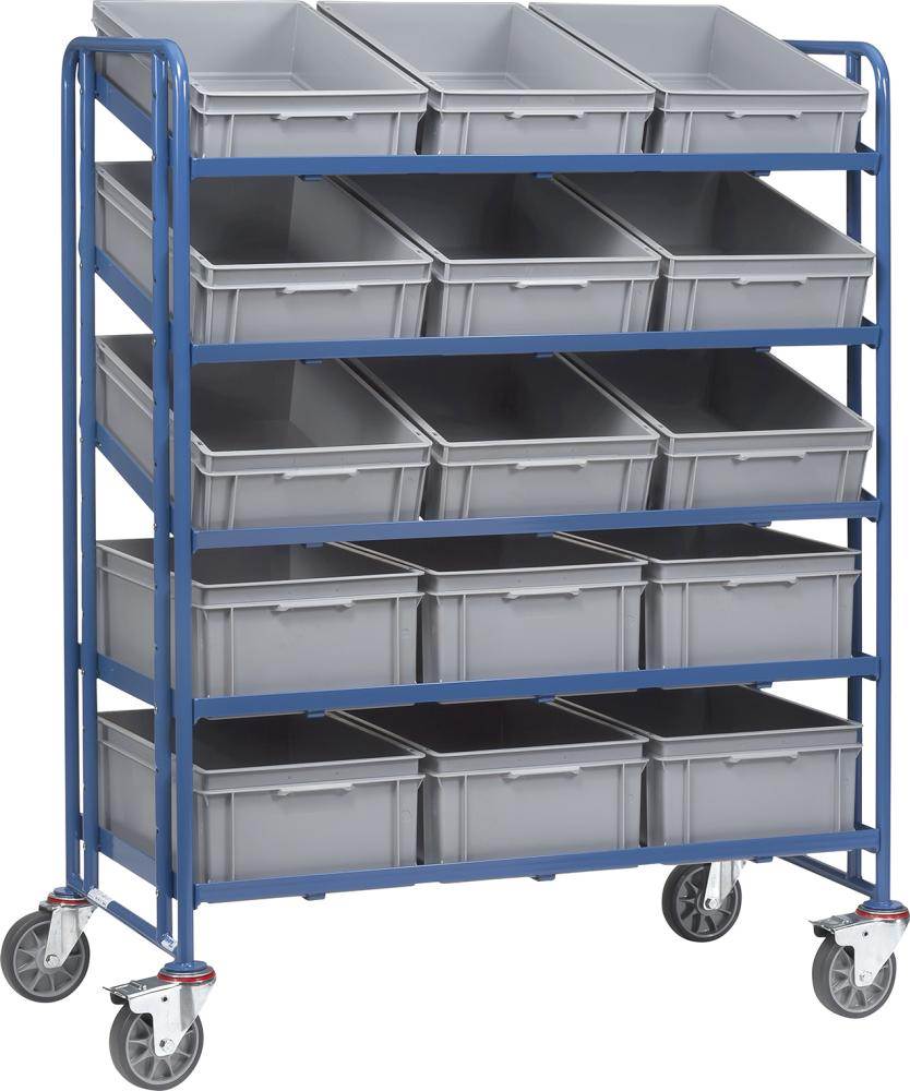Produktbild Fetra Eurokasten Wagen mit 15 Kästen Ladefläche 1240 x 610 mm