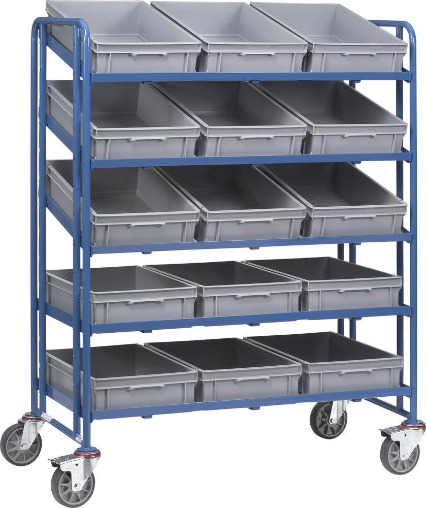 Produktbild Fetra Eurokasten Wagen Ladefläche 1240 x 610 mm mit 15 Kästen