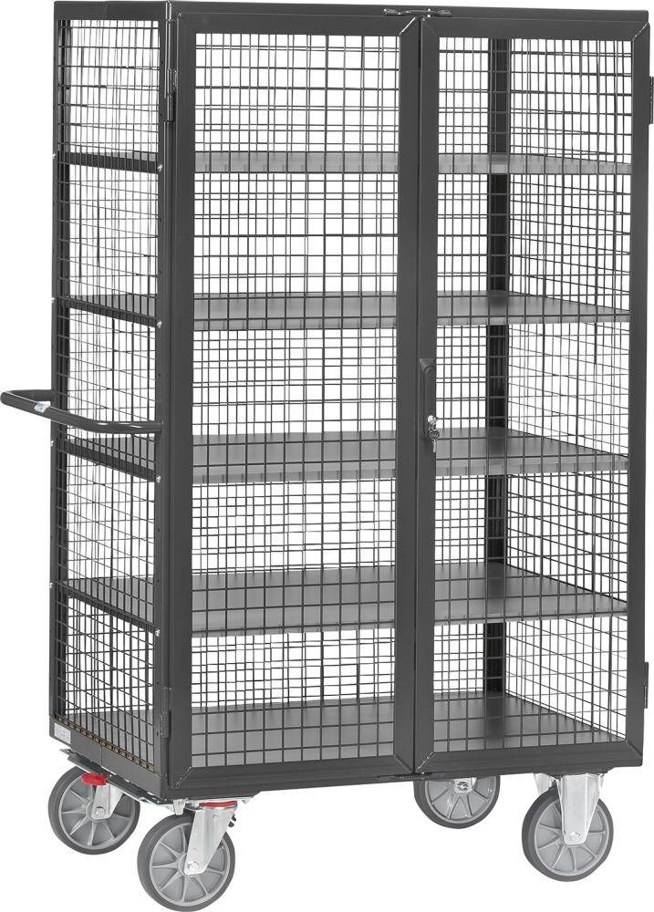 Produktbild Fetra Kastenwagen mit Gitter Riegel in grau Ladefläche 1200 x 780 mm