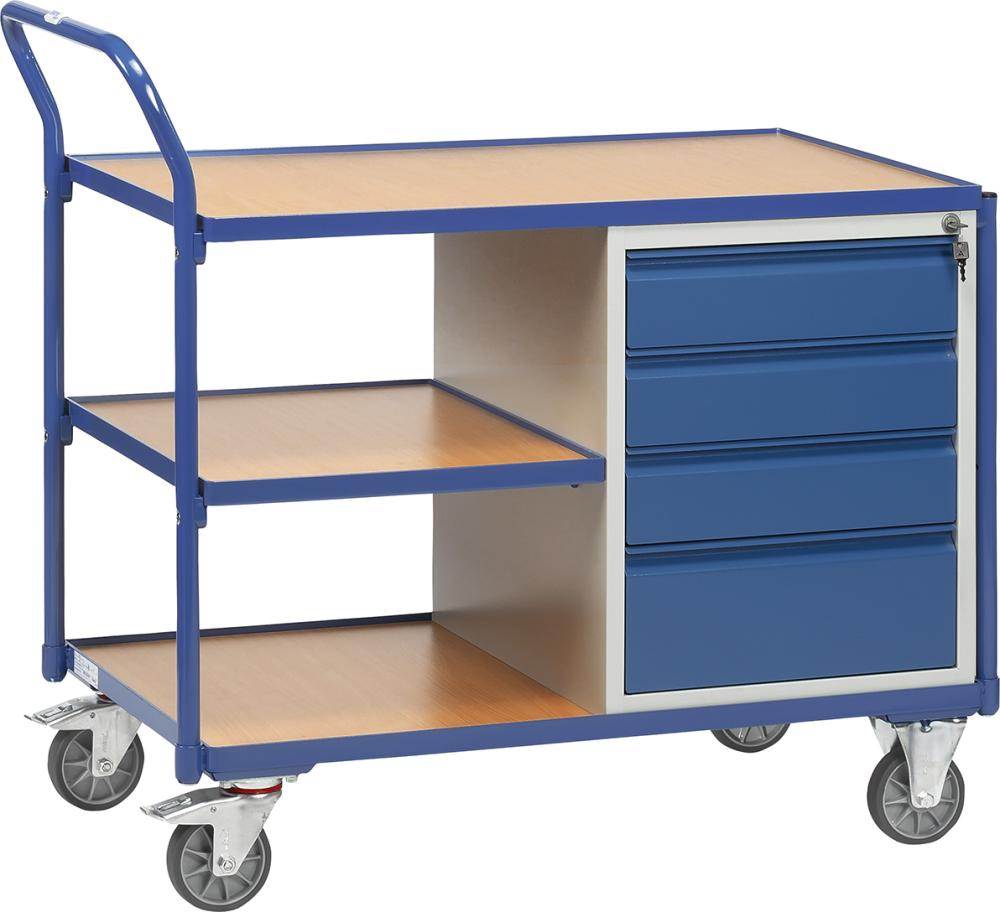 Produktbild Fetra Tischwagen Typ 2634 3 Ladeflächen mit Schubladenschrank bild 1