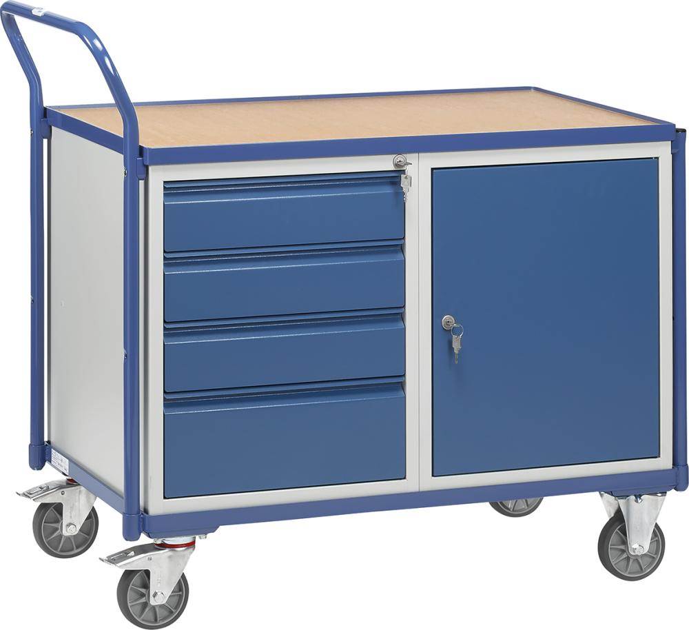 Produktbild Fetra Tischwagen Typ 2635 mit Schubladenschrank und 1 Ladefläche 1000X 600mm