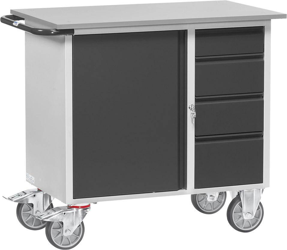 Produktbild Fetra Werkstattwagen Ladefläche 985 x 590 mm 1 Schrank und 4 Schubladen