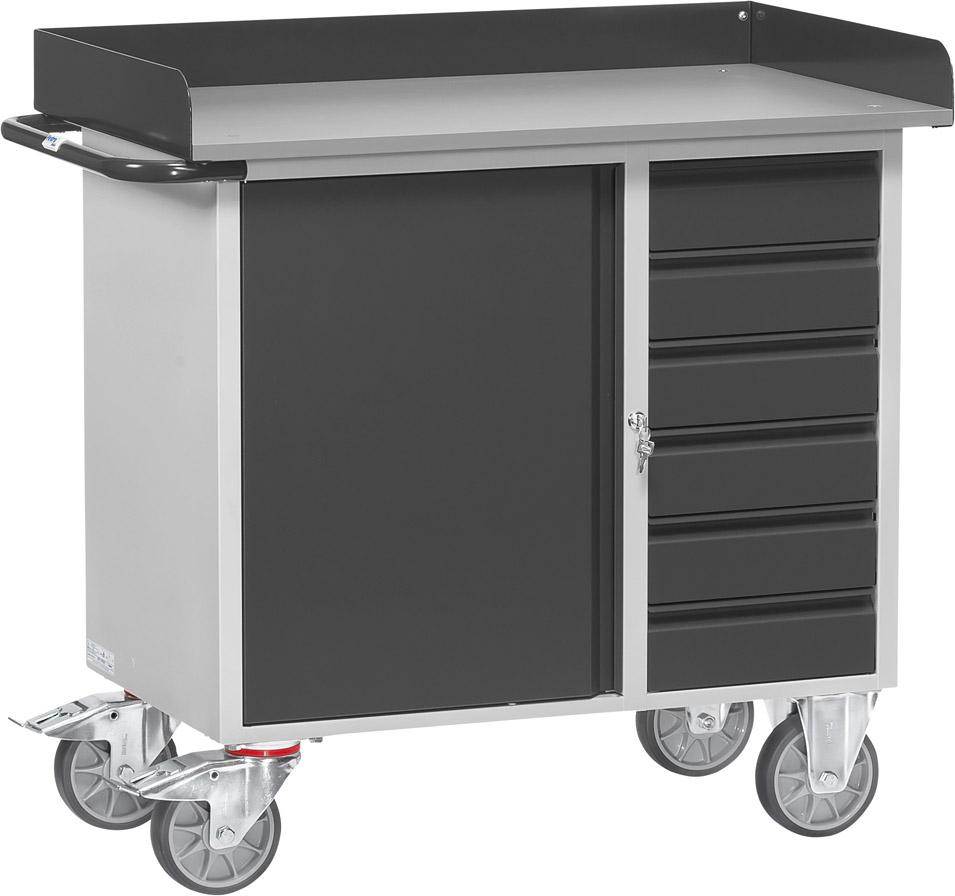 Produktbild Fetra Werkstattwagen Ladefläche 985 x 590 mm 6 Schubladen und 1 Schrank
