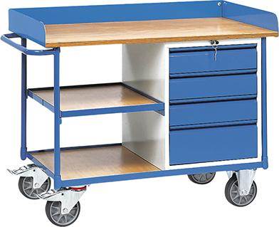 Produktbild Fetra Werkstattwagen Länge 1120mm Höhe 850mm 1 Zwischenboden und Schubladenschrank