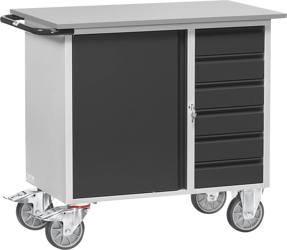 Produktbild Fetra Werkstattwagen Ladefläche 985x590mm 6 Schubladen 1 Schrank
