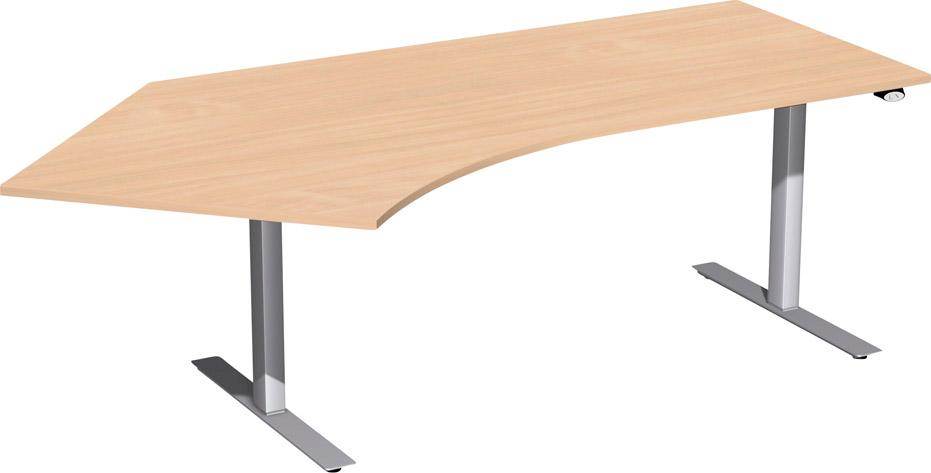 Produktbild Geramöbel Schreibtisch 135GFlex höhenverstellbar 2166 x 800/1130 x 650 bis 1250 mm Buche bild 3