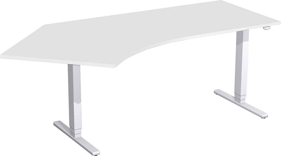 Produktbild Geramöbel Schreibtisch Flex höhenverstellbar 2166 x 800/1130 x 650 bis 1250 mm Lichtgrau