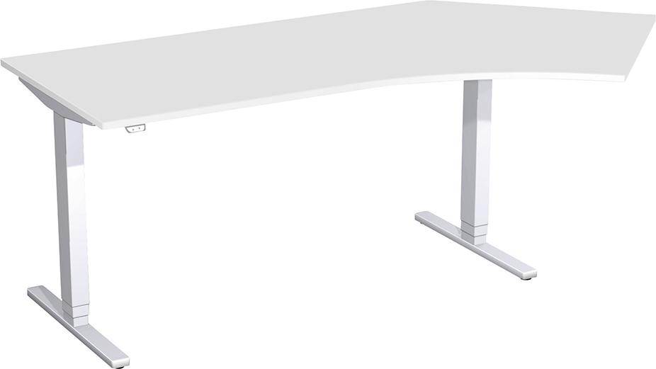 Produktbild Geramöbel Schreibtisch Flex Lichtgrau höhenverstellbar 2166 x 800/1130 x 650 bis 1250 mm