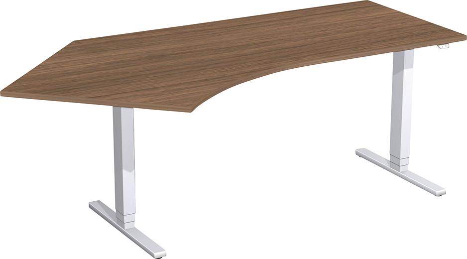 Produktbild Geramöbel Schreibtisch Flex höhenverstellbar 2166 x 800/1130 x 650 bis 1250 mm Nußbaum