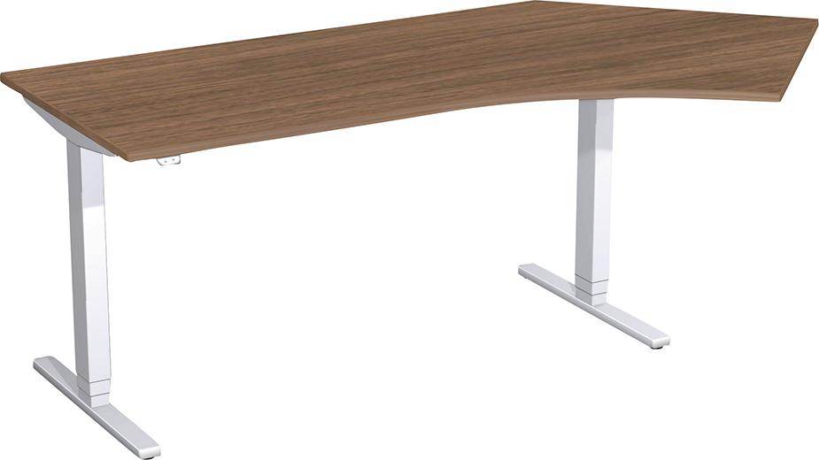 Produktbild Geramöbel Schreibtisch Flex Nußbaum höhenverstellbar 2166 x 800/1130 x 650 bis 1250 mm