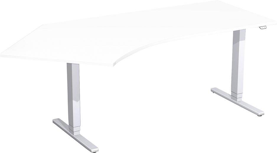 Produktbild Geramöbel Schreibtisch Flex höhenverstellbar 2166 x 800/1130 x 650 bis 1250 mm Weiß