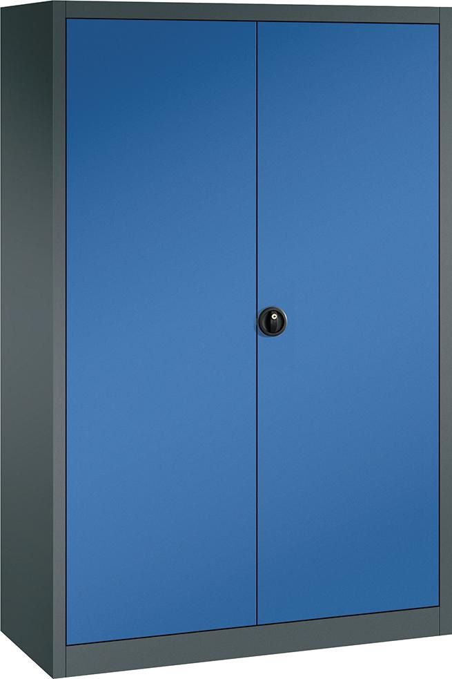 Produktbild FORUM Flügeltürenschrank 1200 x 1950 mm 4 Böden bis 70 kg Last blau