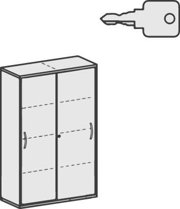 Produktbild Geramöbel Schiebetürenschrank Serie Pro 4 Onyx Ordnerhöhen B 1000 x T 425 x H 1536 mm