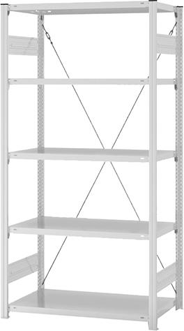 Produktbild Hofe Steckregal Grundregal 2000x500x1000 mm 5 Boden hellgrau