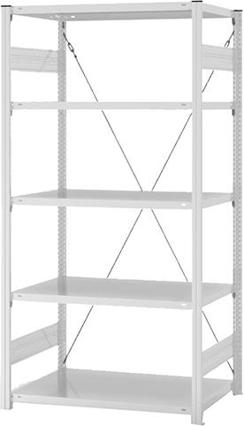 Produktbild Hofe Steckregal Grundregal 2000x600x1000 mm 5 Boden hellgrau
