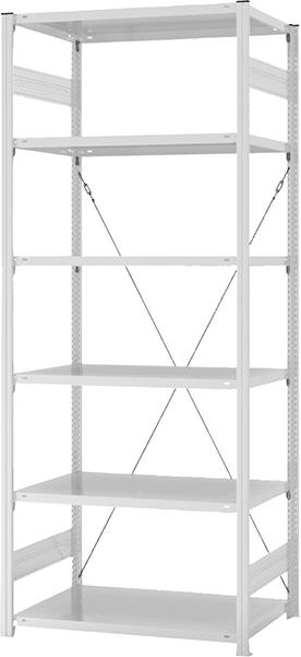 Produktbild Hofe Steckregal Grundregal 2500x600x1000 mm 6 Boden hellgrau