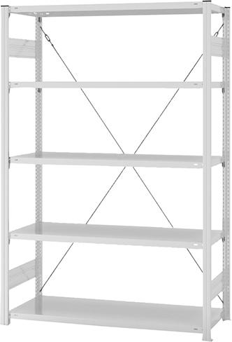 Produktbild Hofe Steckregal Grundregal 2000x500x1300 mm 5 Boden hellgrau