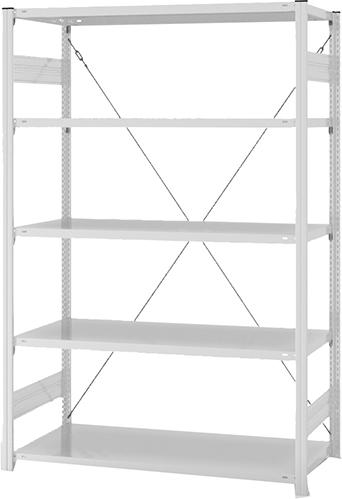 Produktbild Hofe Steckregal Grundregal 2000x600x1300 mm 5 Boden hellgrau
