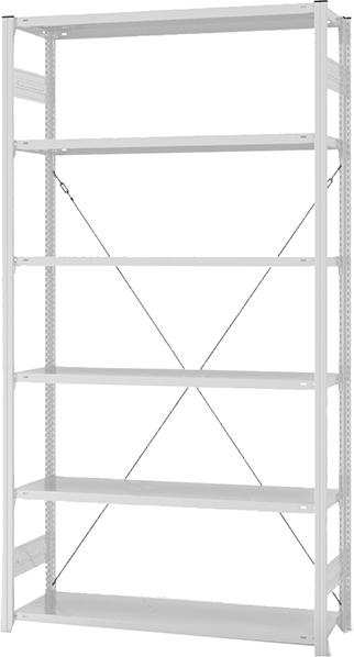 Produktbild Hofe Steckregal Grundregal 2500x400x1300 mm 6 Boden hellgrau