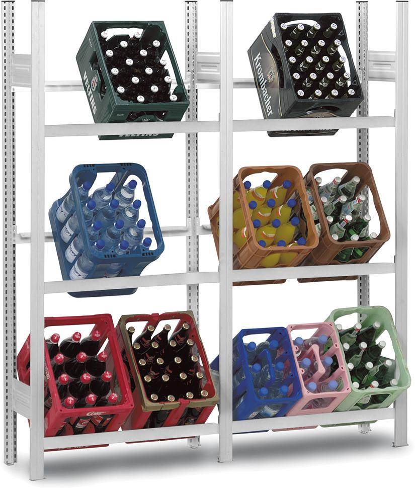 Produktbild Hofe Anbauregal für Getränkekisten 1750 x 335 x 760 mm verzinkt