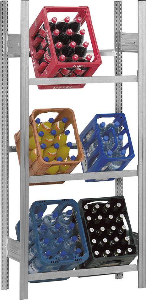 Produktbild Hofe Grundregal für Getränkekisten 1750 x 335 x 810 mm verzinkt