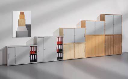 Produktbild Hammerbacher Schiebetürenschrank 1200 x 400 x 748 mm Weiß/Eiche bild 3