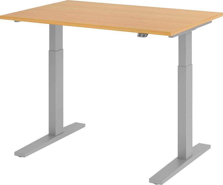 Produktbild Hammerbacher Schreibtisch XMKA12 120 x 80 cm Platte Buche 25 mm dick ABS Dickkante