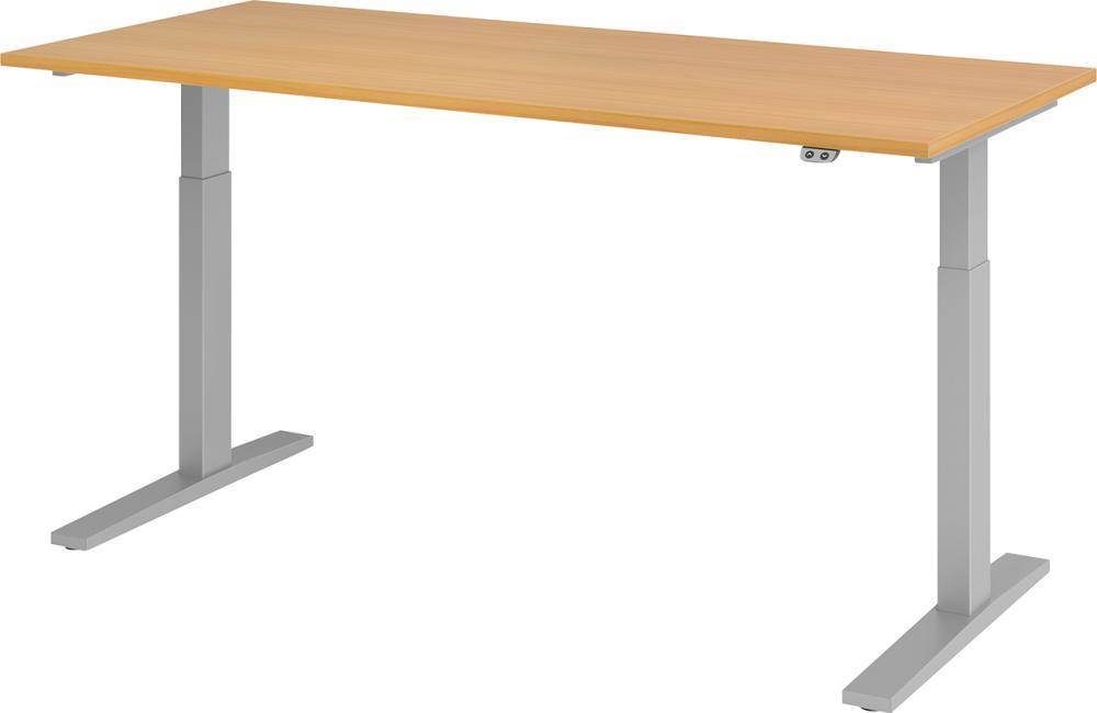 Produktbild Hammerbacher Schreibtisch höhenverstellbar 1800 x 800 x 700 bis 1200 mm Platte Buche