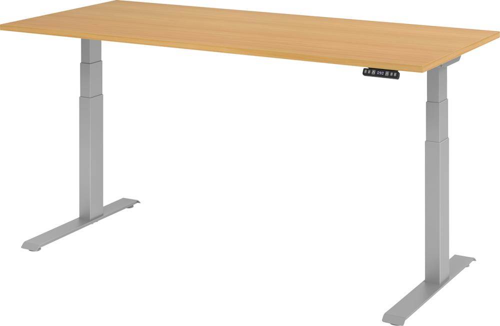 Produktbild Hammerbacher Schreibtisch höhenverstellbar 1800 x 800 x 640 bis 1290 mm Platte Buche