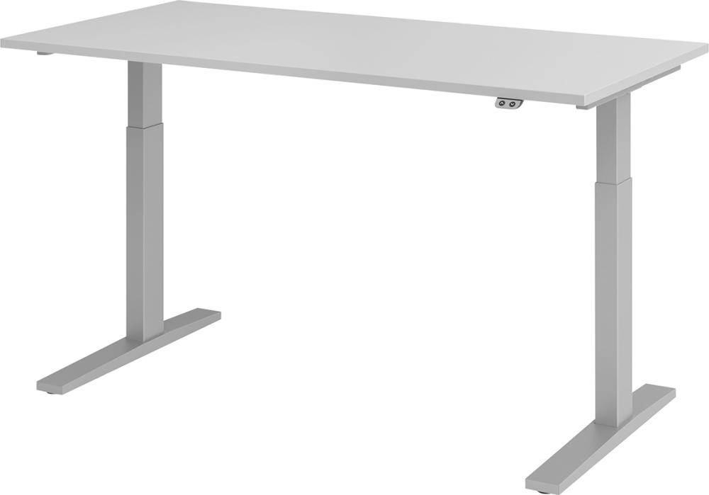 Produktbild Hammerbacher Schreibtisch höhenverstellbar 1600 x 800 x 700 bis 1200 mm Platte Lichtgrau