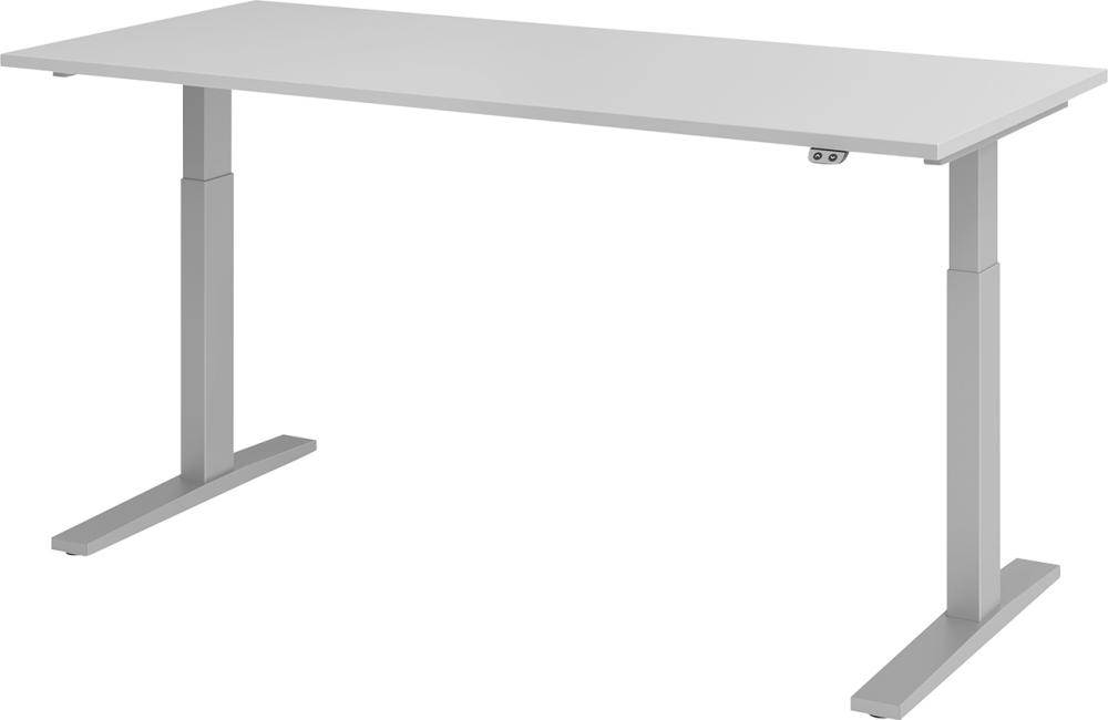 Produktbild Hammerbacher Schreibtisch höhenverstellbar 1800 x 800 x 700 bis 1200 mm Platte Lichtgrau
