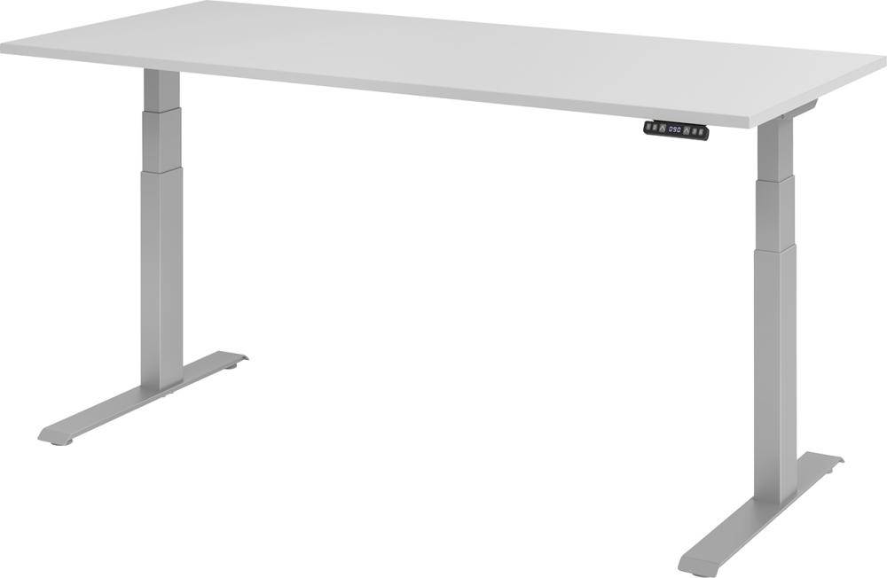 Produktbild Hammerbacher Schreibtisch höhenverstellbar 1800 x 800 x 640 bis 1290 mm Platte Lichtgrau