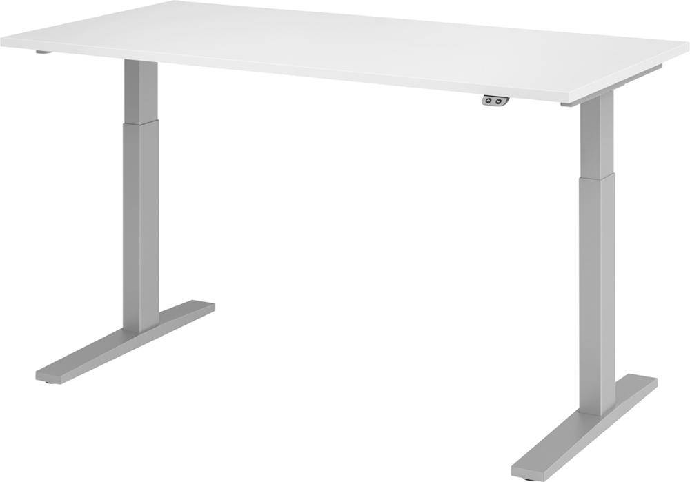 Produktbild Hammerbacher Schreibtisch höhenverstellbar 1600 x 800 x 700 bis 1200 mm Platte Weiß