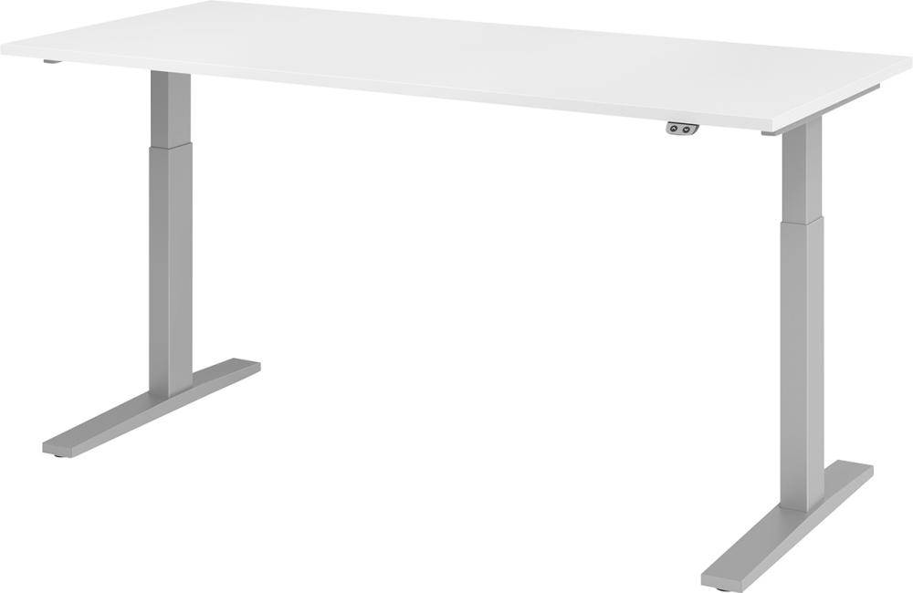 Produktbild Hammerbacher Schreibtisch höhenverstellbar 1800 x 800 x 700 bis 1200 mm Platte Weiß