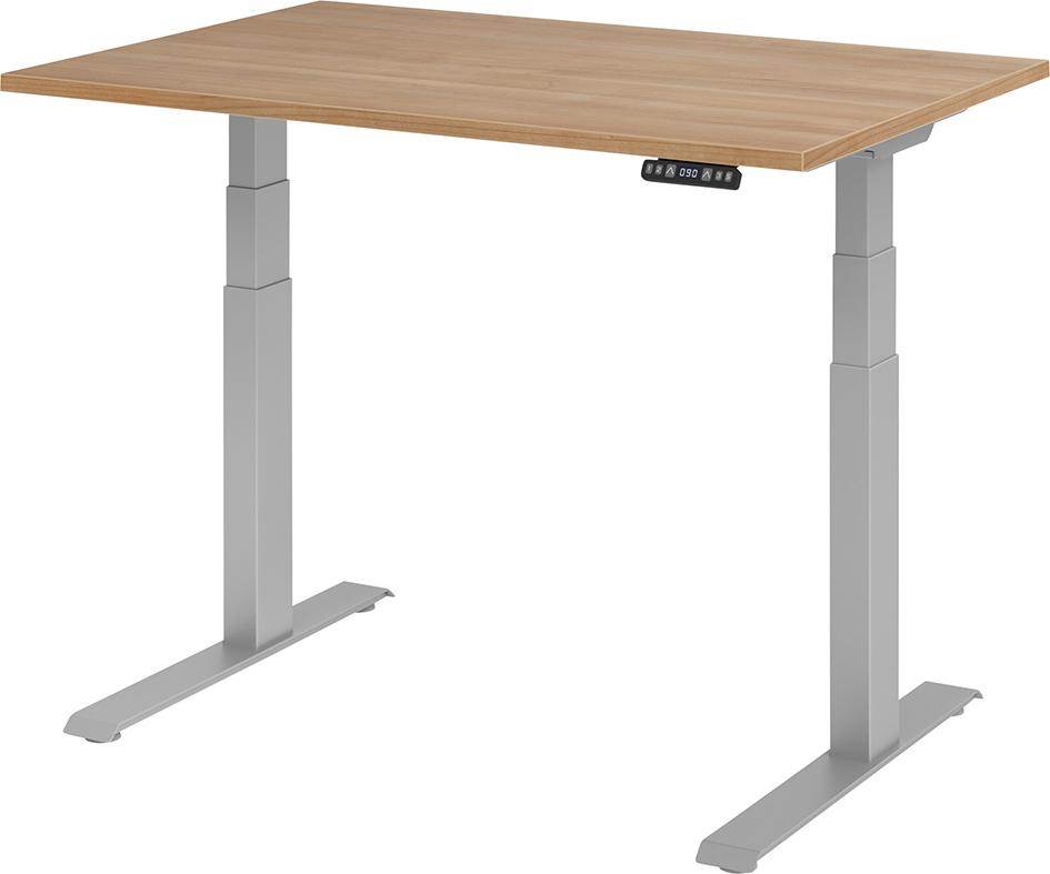 Produktbild Hammerbacher Schreibtisch XDKB12 120 x 80 cm höhenverstellbar Platte Nußbaum 25 mm
