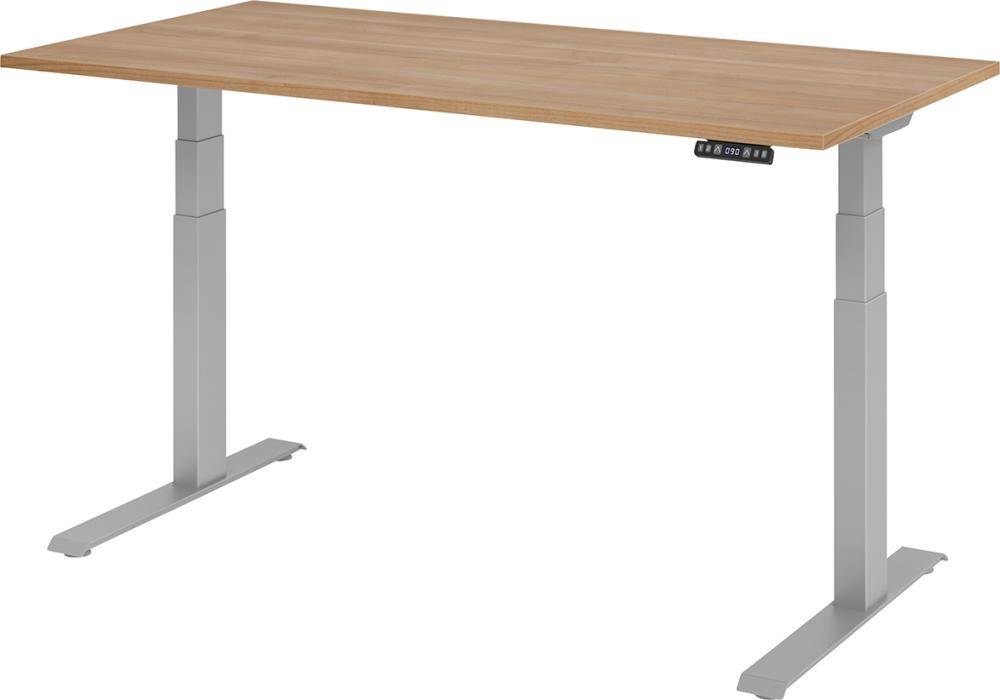 Produktbild Hammerbacher Schreibtisch XDKB16 160 x 80 cm höhenverstellbar Platte Nußbaum 25 mm
