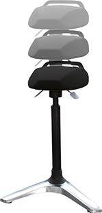 Produktbild Hammerbacher Stehhilfe verstellbar 63 bis 93 cm Schwarz bild 2