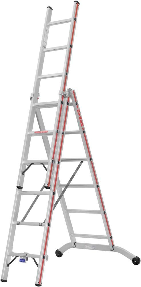 Produktbild Hymer Mehrzweckleiter dreiteilig 3 x 6 Sprossen