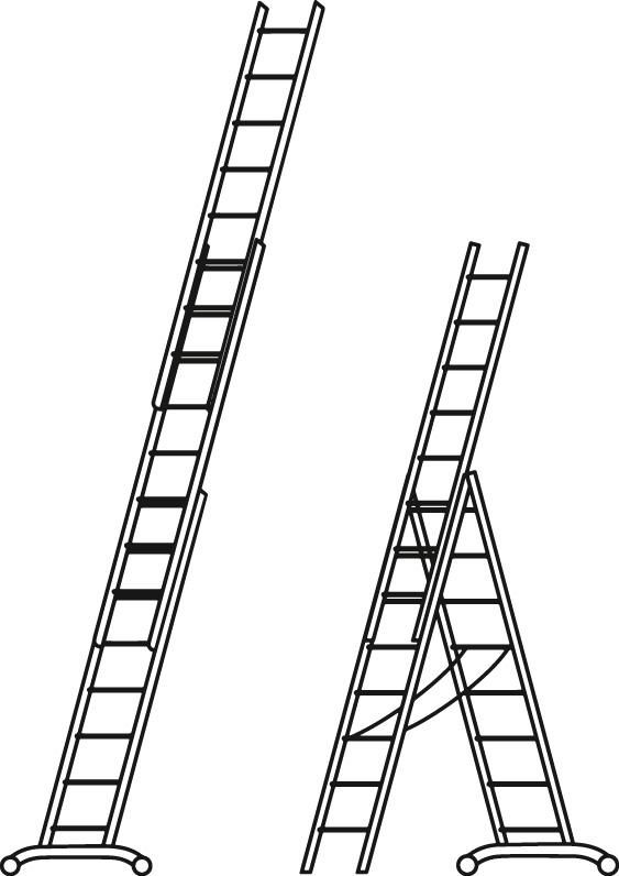 Produktbild Hymer Mehrzweckleiter dreiteilig 3 x 6 Sprossen bild 5