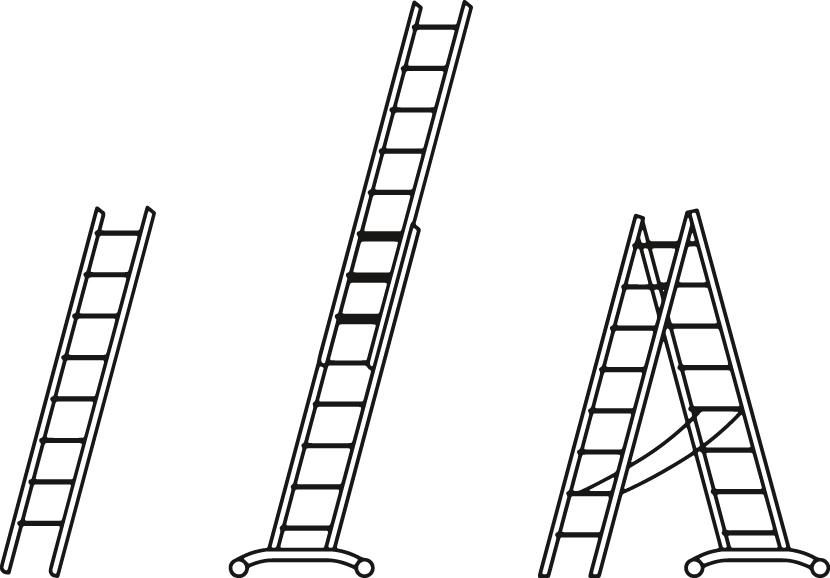 Produktbild Hymer Mehrzweckleiter dreiteilig 3 x 6 Sprossen bild 6