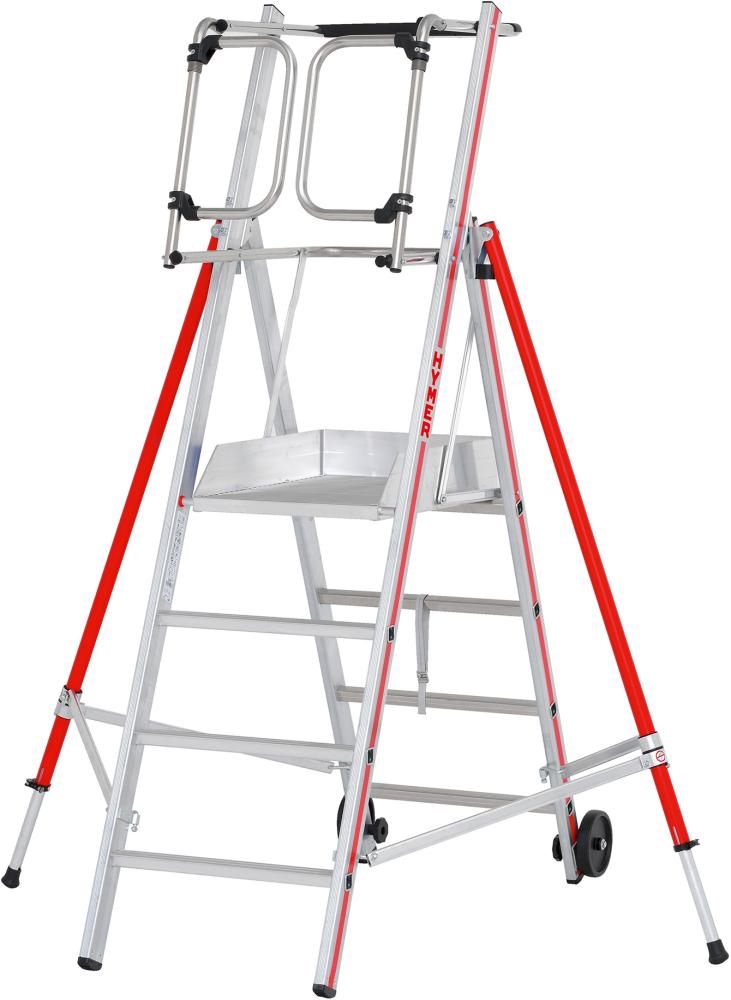 Produktbild Hymer Plattformleiter ProTect Maße der Plattform 600 x 425 mm Alu