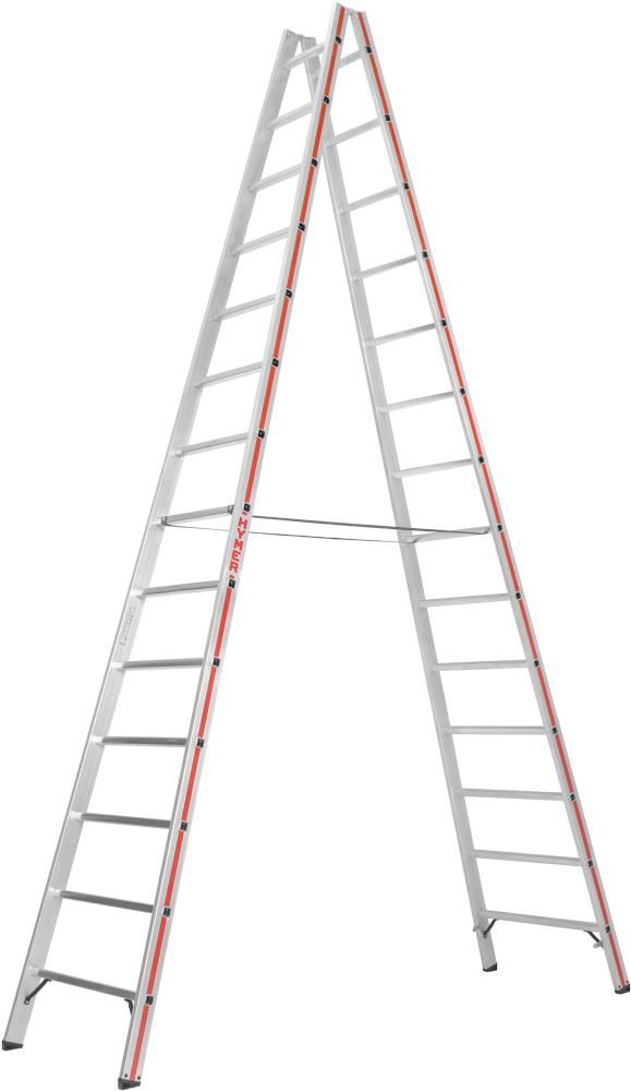 Produktbild Hymer Sprossenstehleiter mit 2 x 16 Sprossen Standhöhe 3,79 m