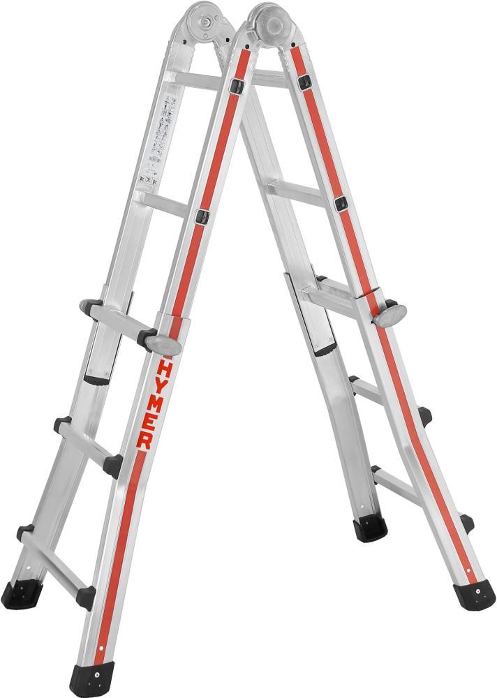 Produktbild Hymer Teleskopleiter 4 x 3 Sprossen Stehhöhe 2,72 m bild 4