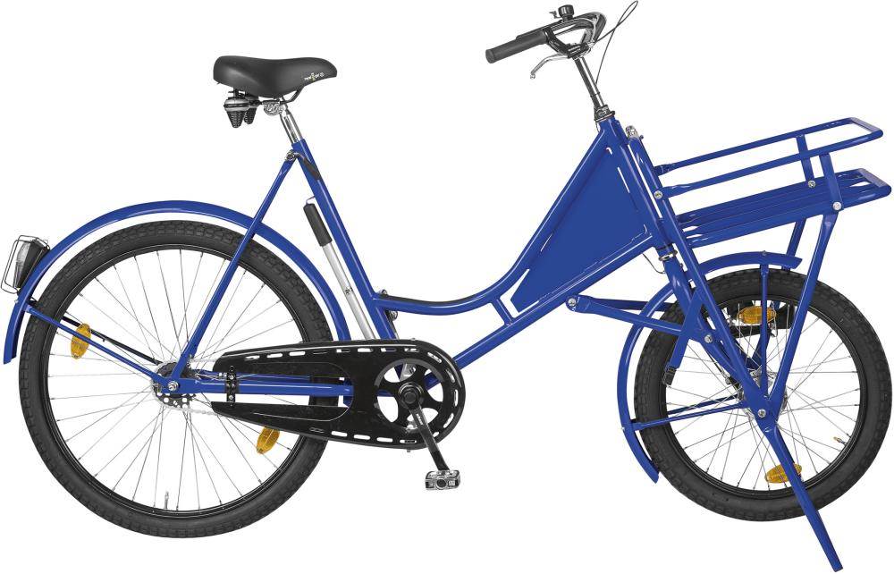 Produktbild Lindner Lastenfahrrad Classic blau Schaltung mit Beleuchtung und Lastenträger